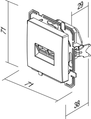 VTIČNICA CAT6S KS DVOJNA 2x RJ45 8/8 SLIM AT XO - slika 3
