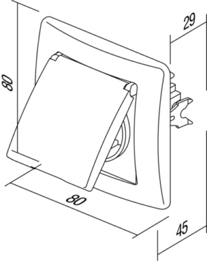 VTIČNICA SCHUKO+POKROV 2P+E 16A 250V~ II