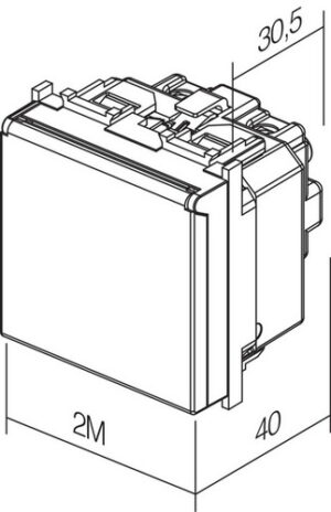 VTIČNICA SCHUKO+KS+POKROV 2P+E 16A 250V~ 2M RT