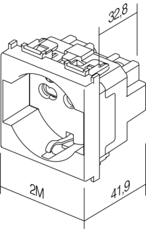 VTIČNICA SCHUKO/ITA P17/11+KS 2P+E 16A 250V~ 2M PW - slika 3