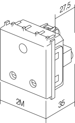 VTIČNICA BRITANSKA BS 1363-2+KS 2P+E 13A 250V~ 2M SB - slika 3