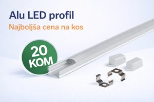 ALU profil NADGRADNI BEL 2m za LED trak 17,4x7 - Paket 20kom