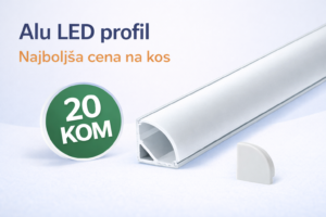 ALU profil KOTNI SREBRN 2m LED trak 15,8x15,8 - Paket 20kom