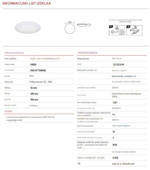 LED plafonjera 12/18/24W 3CCT 2340lm IP44 PUZEL - slika 7