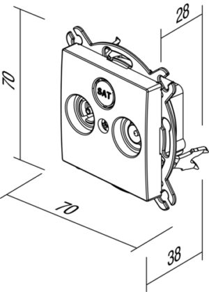 VTIČNICA TV-R PREHODNA 10dB PW XO - slika 4