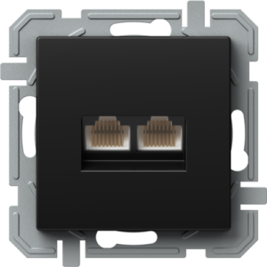 VTIČNICA CAT5e KS DVOJNA 2x RJ45 8/8 BK XO