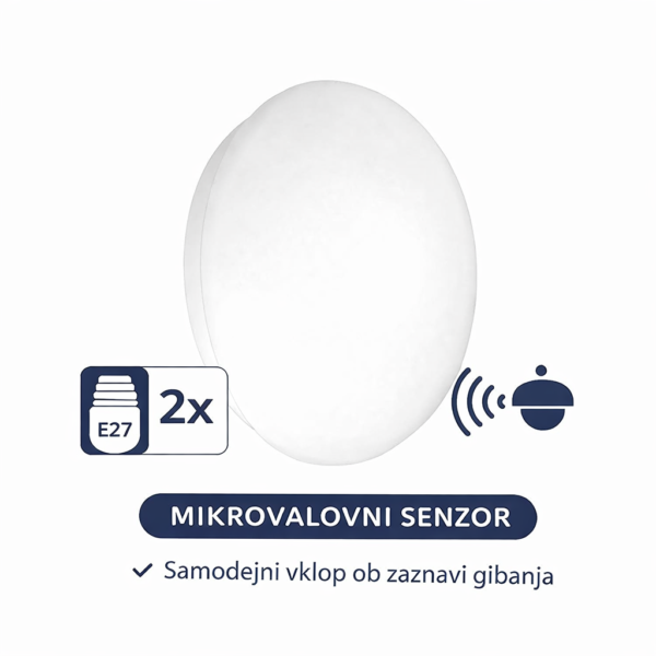 plafonjera s senzorjem gibanja bela IP44