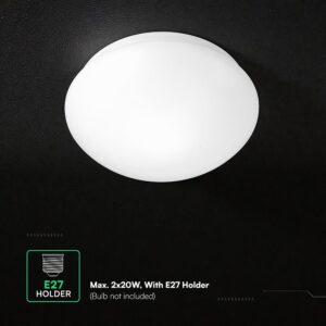 Plafonjera s senzorjem gibanja  IP44 2xE27 Mikrovalovni senzor - slika 3
