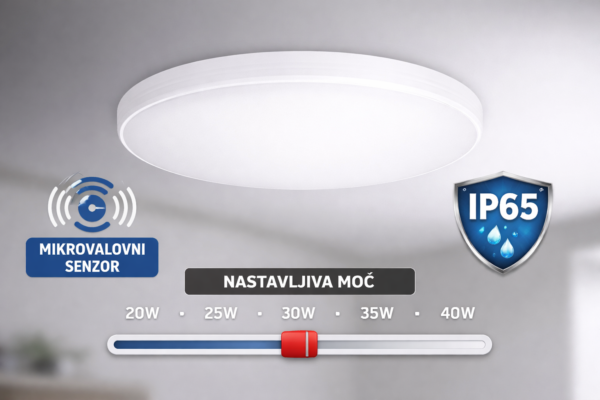 LED plafonjera z mikrovalovnim senzorjem