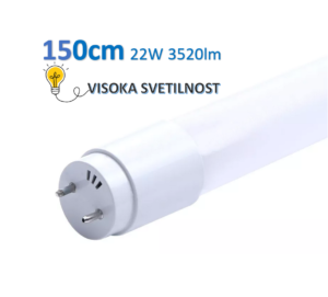 Visokolumenska LED cevna sijalka T8 G13 150cm 24W 3520lm steklena - Paket 25kom - slika 2
