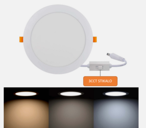 LED vgradni slim panel 3W 210lm okrogel 3CCT + napajalnik - slika 4