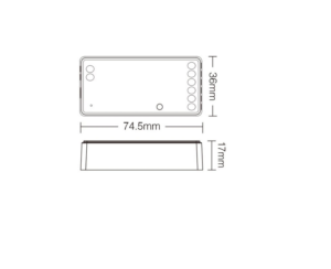 Kontroler SR5 5-v-1 Mi-light za RGB+CCT LED trak RF2.4G DC12-24V - slika 3