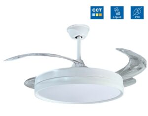 LED stropni ventilator z LED svetilko 36W CCT bel + daljinski upravljalnik