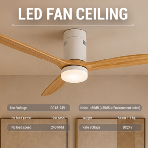 LED stropni ventilator 18W 3CCT 1440lm IP20 bela+les - slika 3