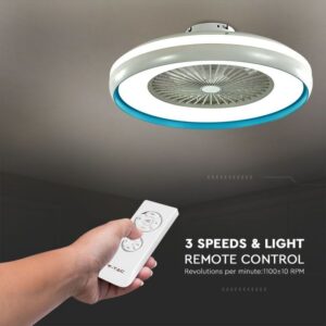 LED svetilka z ventilatorjem 45W CCT 3000lm IP20 bela+modra - slika 4