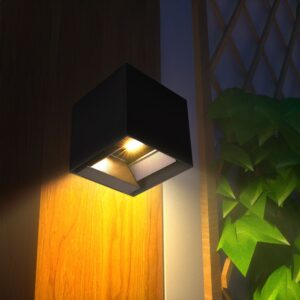 LED solarna stenska svetilka 3W CCT 800lm IP65 kvadratna s senzorjem ČRNA - slika 7