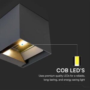 LED solarna stenska svetilka 3W CCT 800lm IP65 kvadratna s senzorjem ČRNA - slika 3