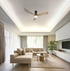 LED stropni ventilator 18W 3CCT 1440lm IP20 črna+les - slika 3