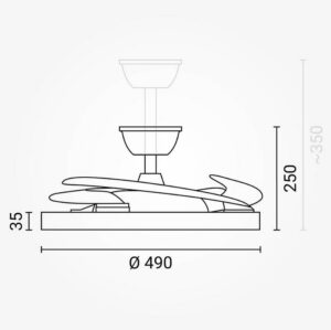 Stropni ventilator z LED svetilko 36W CCT bel + daljinski upravljalnik - slika 3