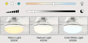 Ventilator z LED osvetlitvijo za navoj E27 - 12W CCT + daljinski upravljalnik - slika 3