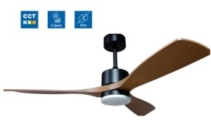 LED stropni ventilator 18W 3CCT 1440lm IP20 črna+les