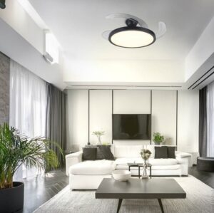 Stropni ventilator z LED svetilko 36W CCT črn - slika 3