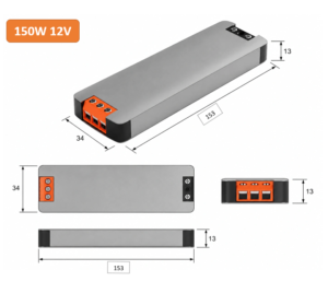 LED napajalnik 150W 12V 12A IP20 ultra tanek NANO