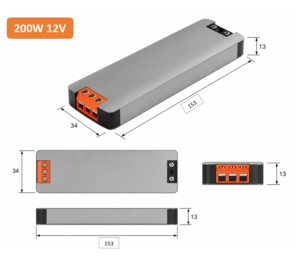 LED napajalnik 200W 12V 16A IP20 ultra tanek NANO - slika 1