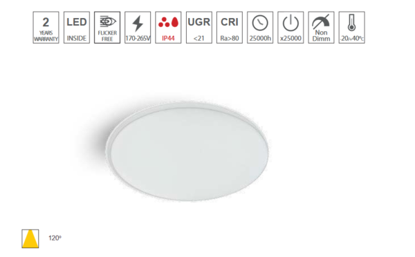 LED plafonjera IP44 cct